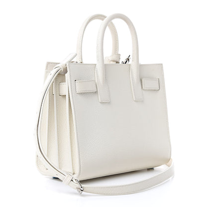 Saint Laurent Grained Calfskin Nano Sac de Jour Dove White 3 of 13