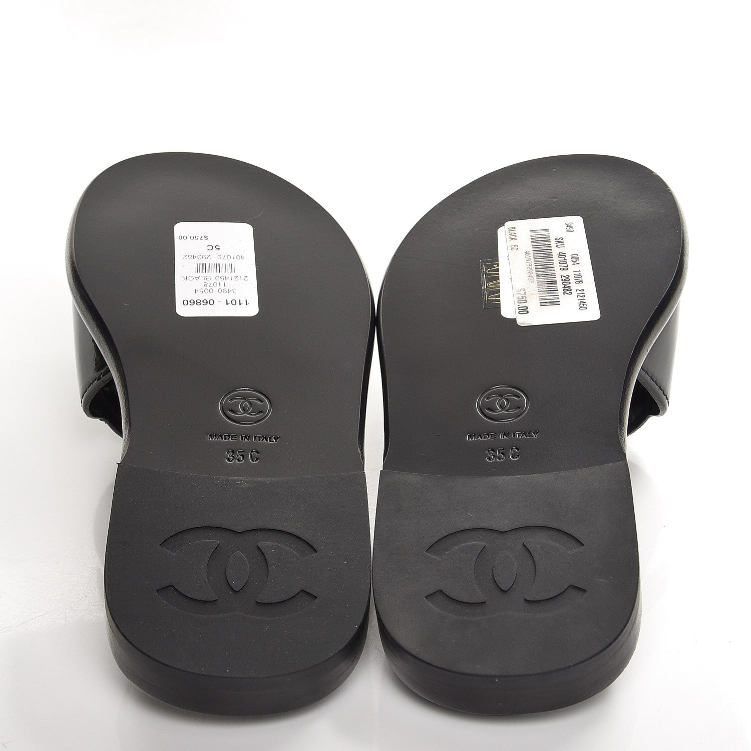 Chanel Patent Calfskin CC Slip On Mules 35 Black 5 of 10