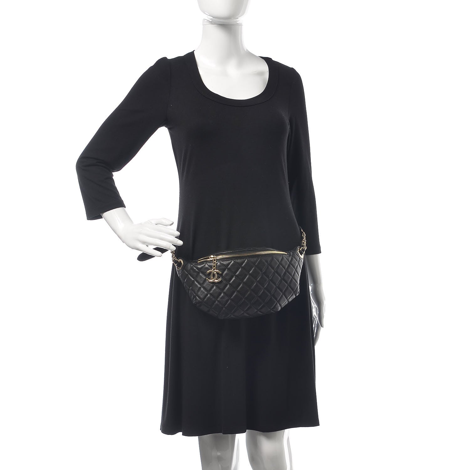 Chanel Calfskin Quilted Belt Me Up Waist Bag Black 2 of 8