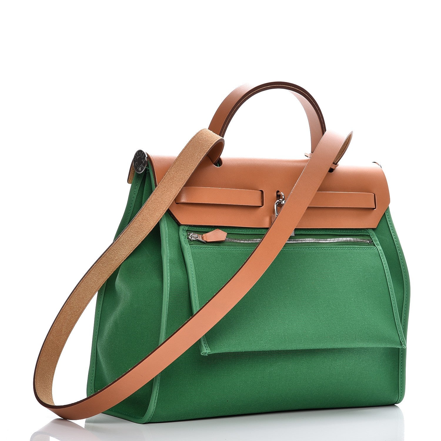 Hermes Vache Hunter Toile Herbag Zip 31 PM Cactus Natural 5 of 12
