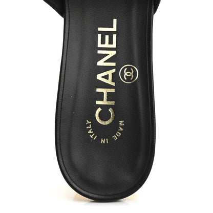 Chanel Lambskin Bow Mules 37 Black 7 of 12