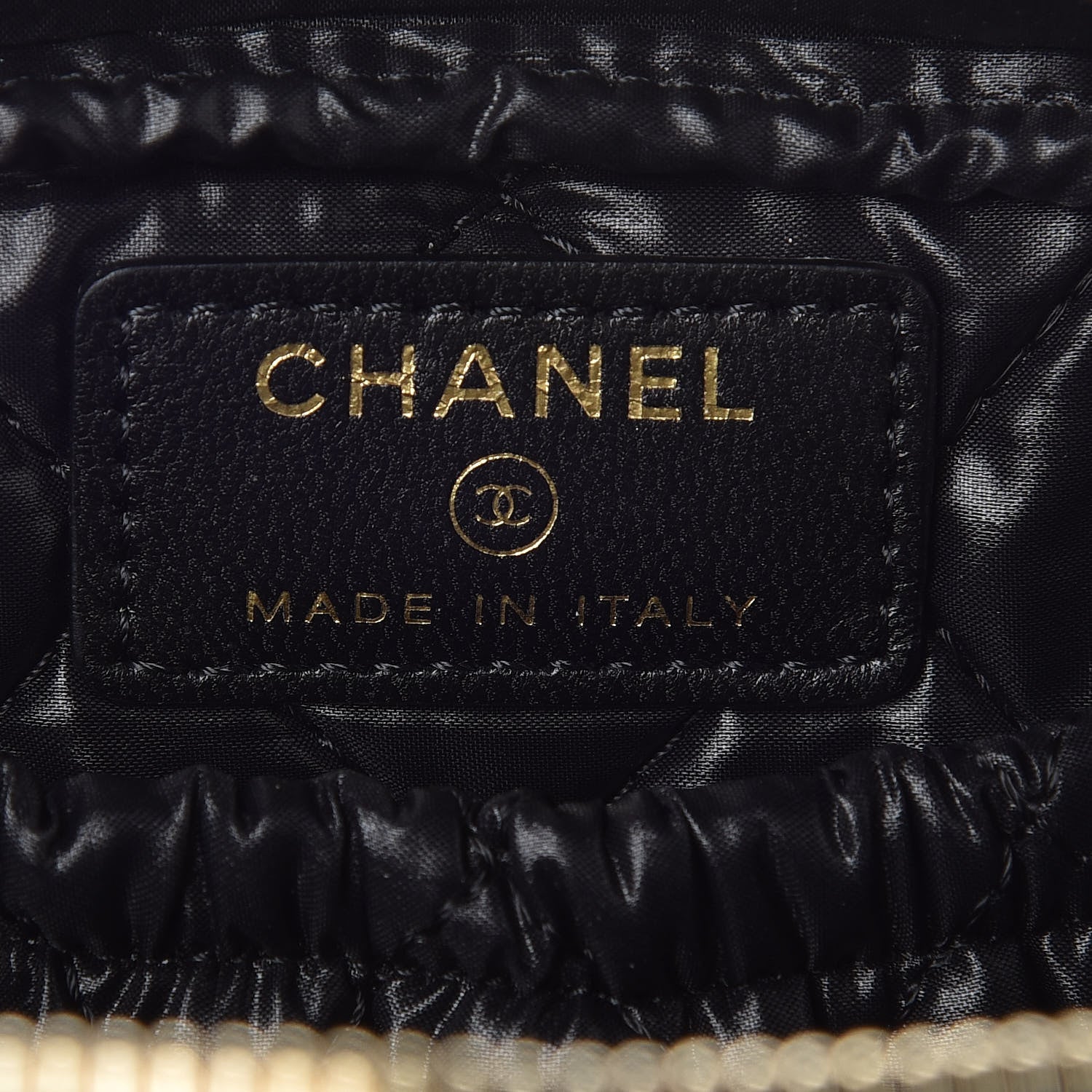 Chanel Lambskin Quilted Small Curvy Pouch Cosmetic Case Black 8 of 10
