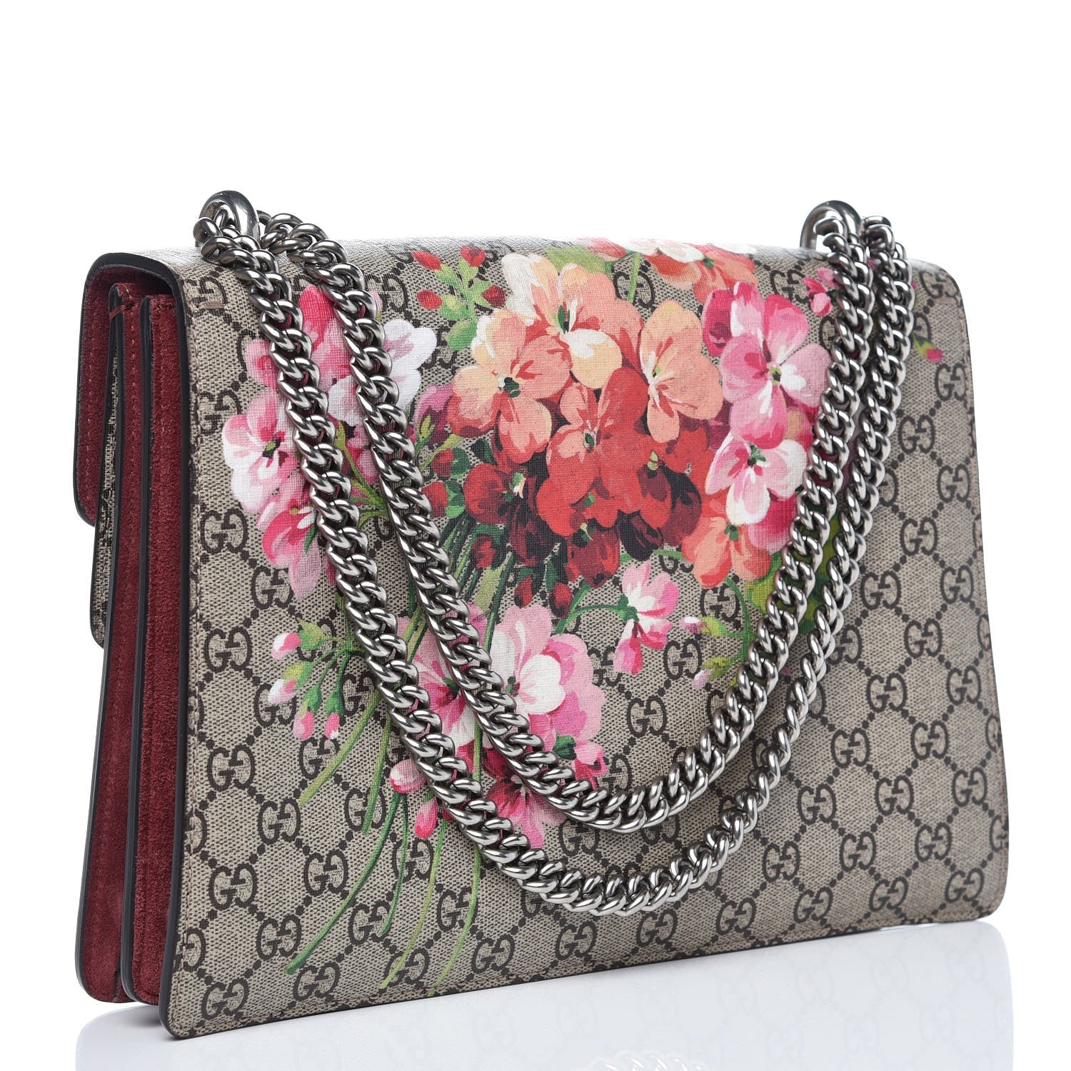 Gucci GG Supreme Monogram Blooms Medium Dionysus Shoulder Bag Beige Multicolor Dry Rose 3 of 10