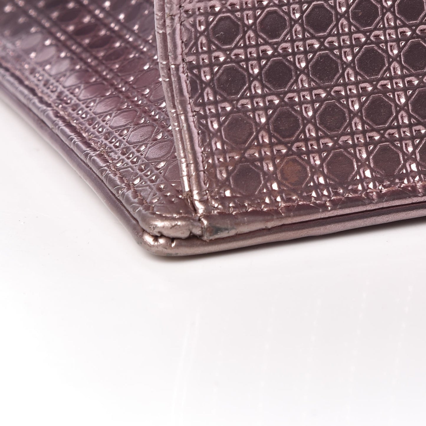 Metallic Patent Micro-Cannage Medium Diorama Flap Bag Pink