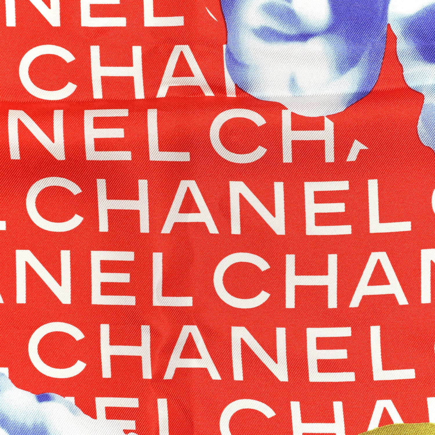 Chanel Silk CC Logo Square Scarf Red 2 of 5
