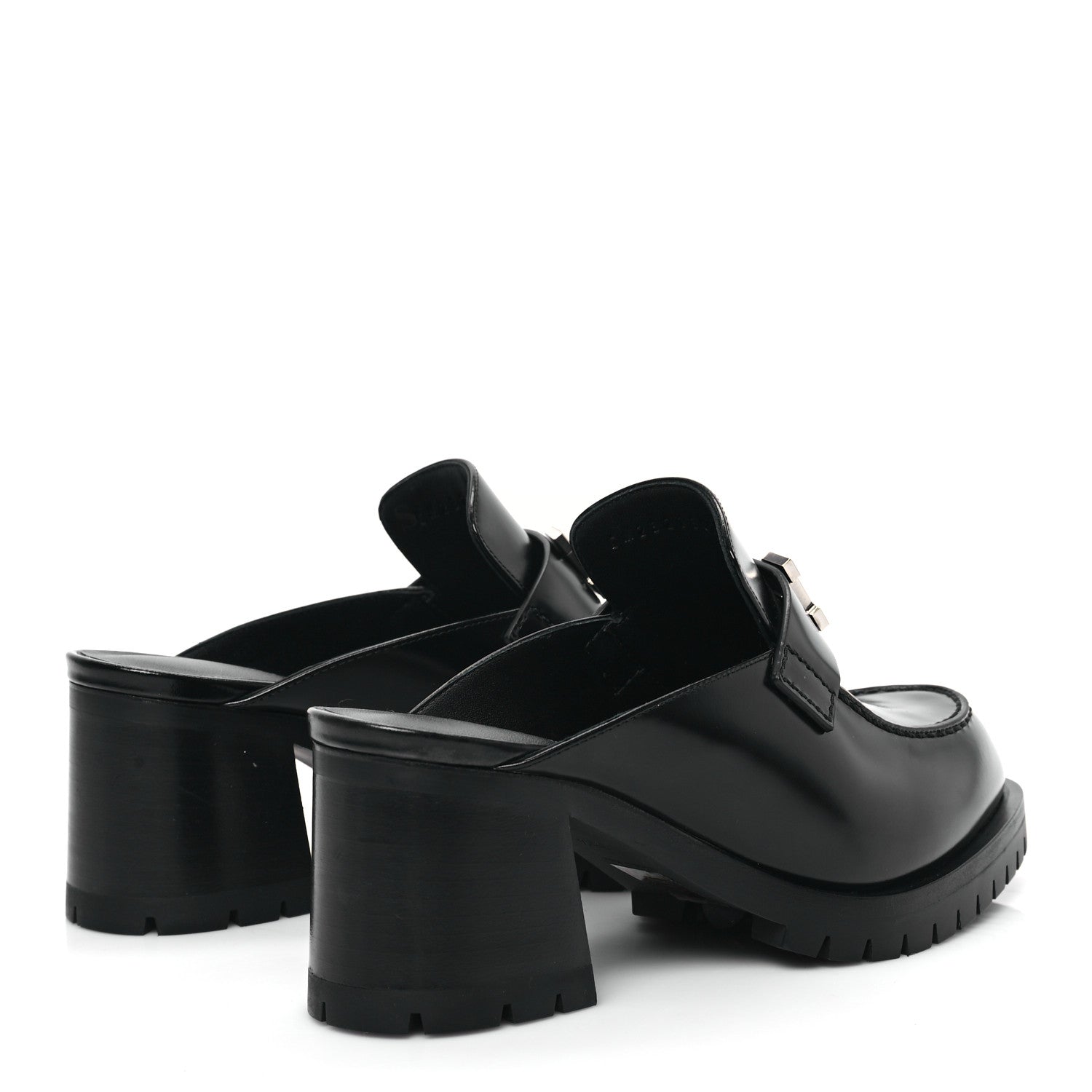 Hermes Calfskin Womens Flore 60 Mules 35.5 Black 4 of 9