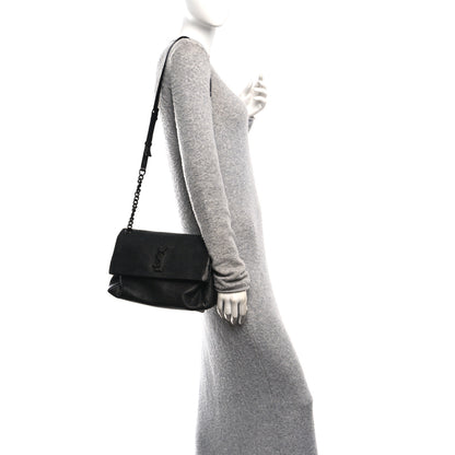 Saint Laurent Grain De Poudre Medium West Hollywood Monogram Fold-Over Black 2 of 10