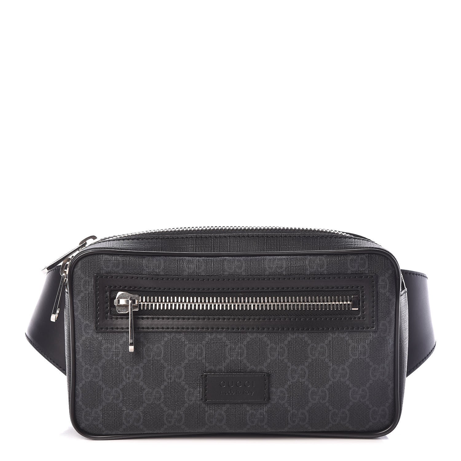 Gucci Soft GG Supreme Monogram Web Belt Bag Black Grey 1 of 12
