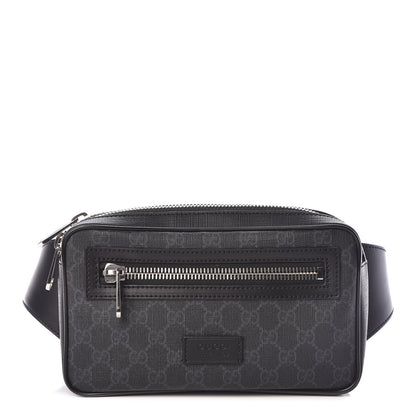 Gucci Soft GG Supreme Monogram Web Belt Bag Black Grey 1 of 12