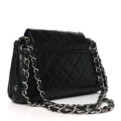 Chanel Aged Calfskin Quilted Accordion Double Flap Black 3 of 13