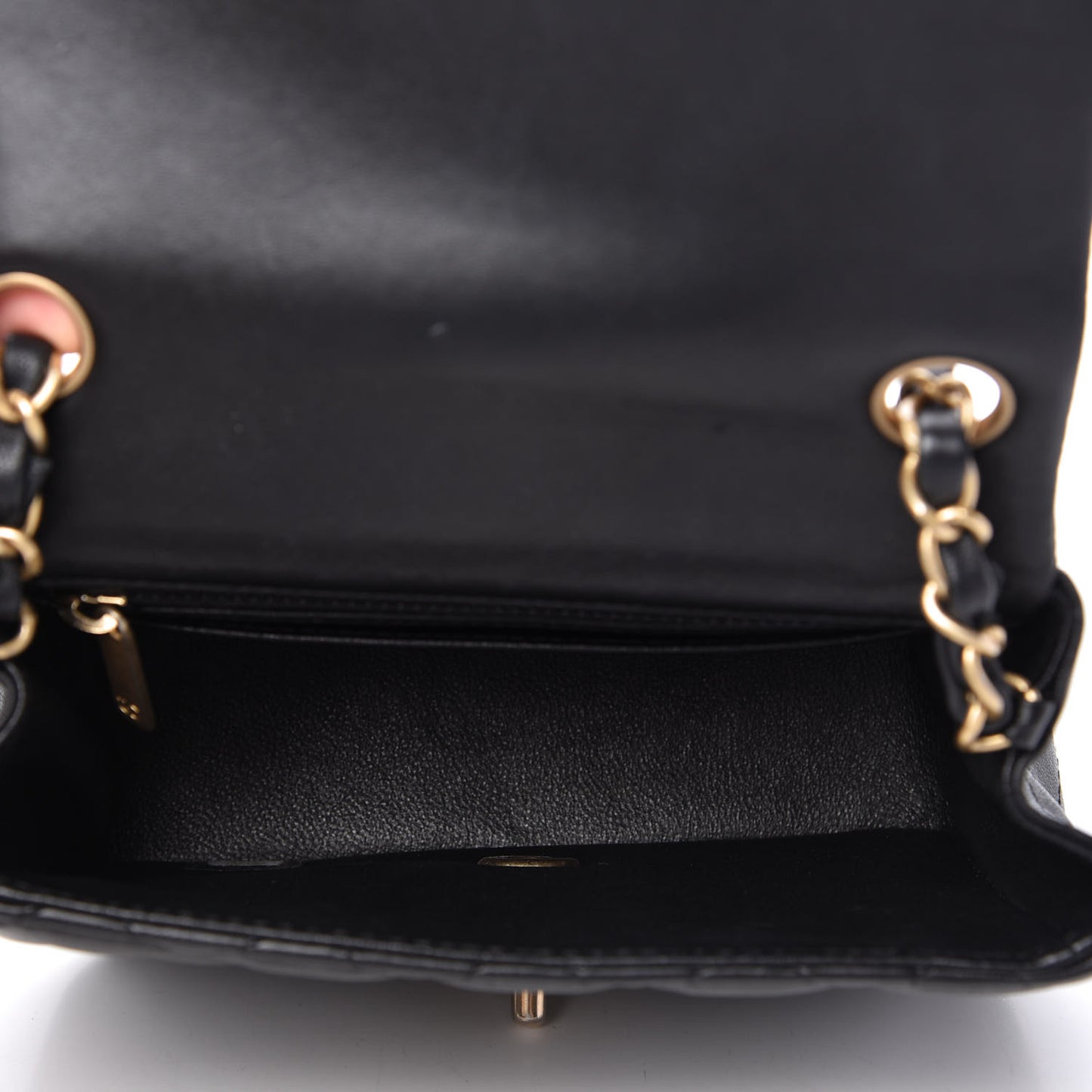 Lambskin Quilted Mini Square Flap Black