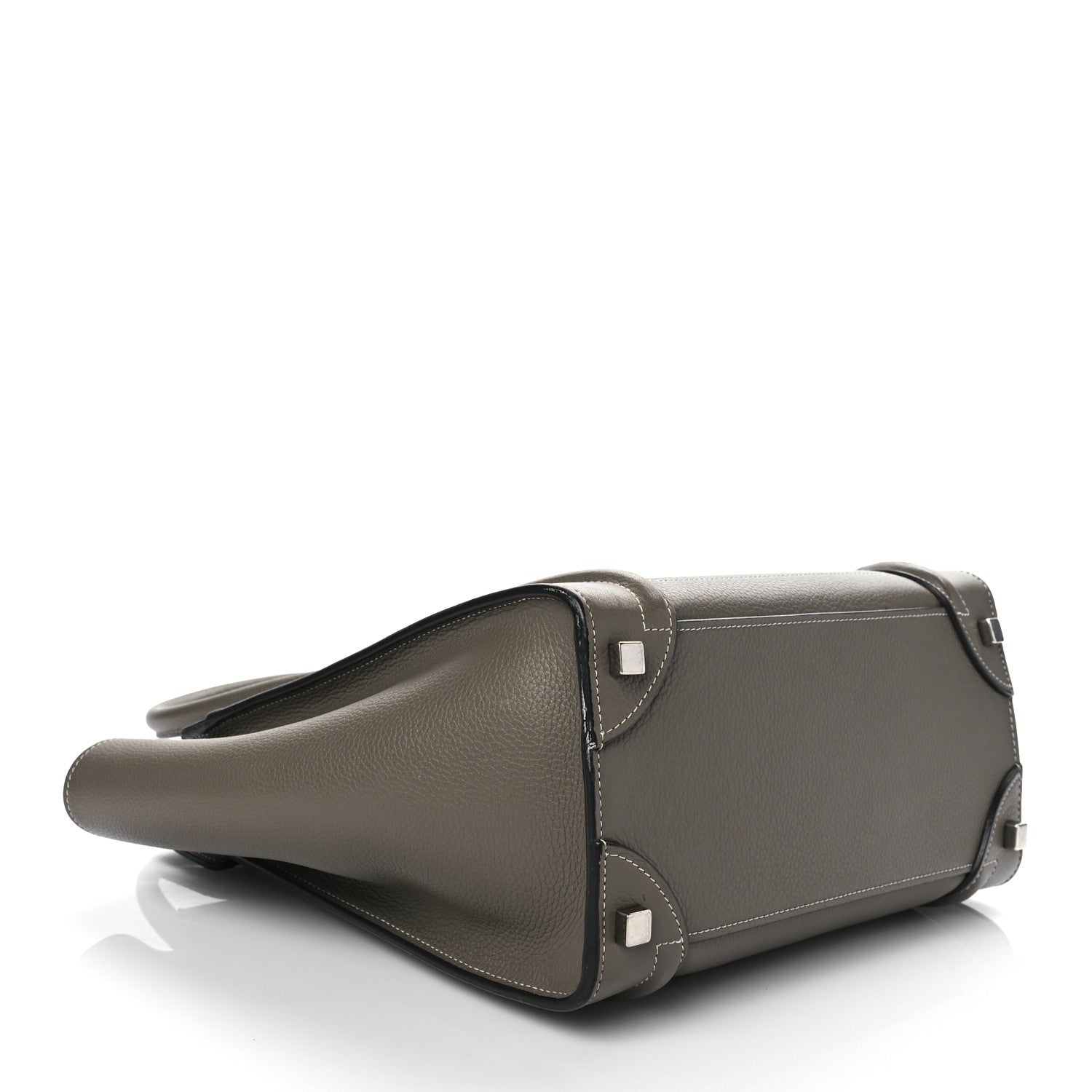 Celine Drummed Calfskin Micro Luggage Souris 3 of 9