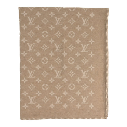 Louis Vuitton Wool Cashmere Monogram Blanket Beige 1 of 4