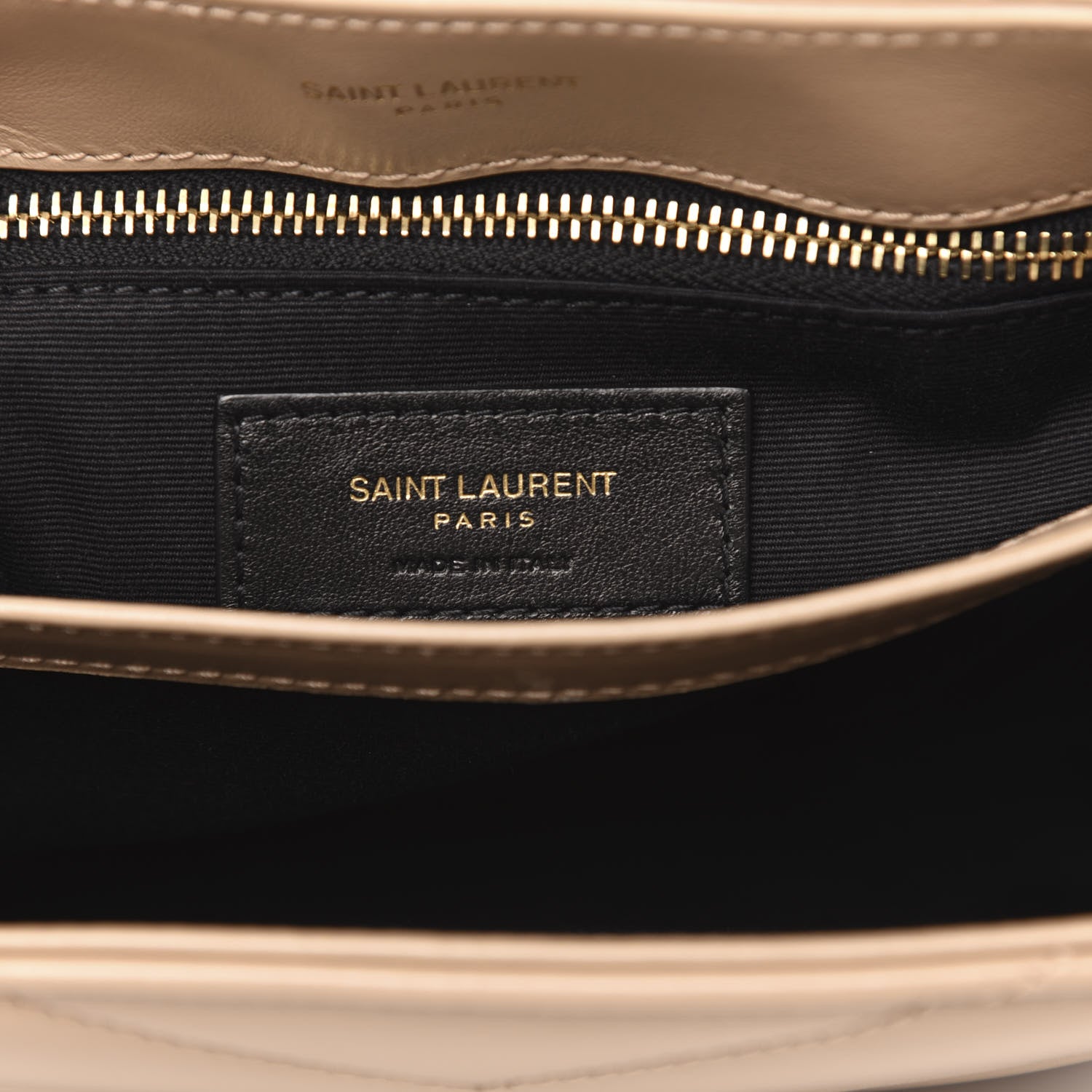 Saint Laurent Calfskin Y Quilted Monogram Toy Loulou Crossbody Bag Dark Beige 6 of 8