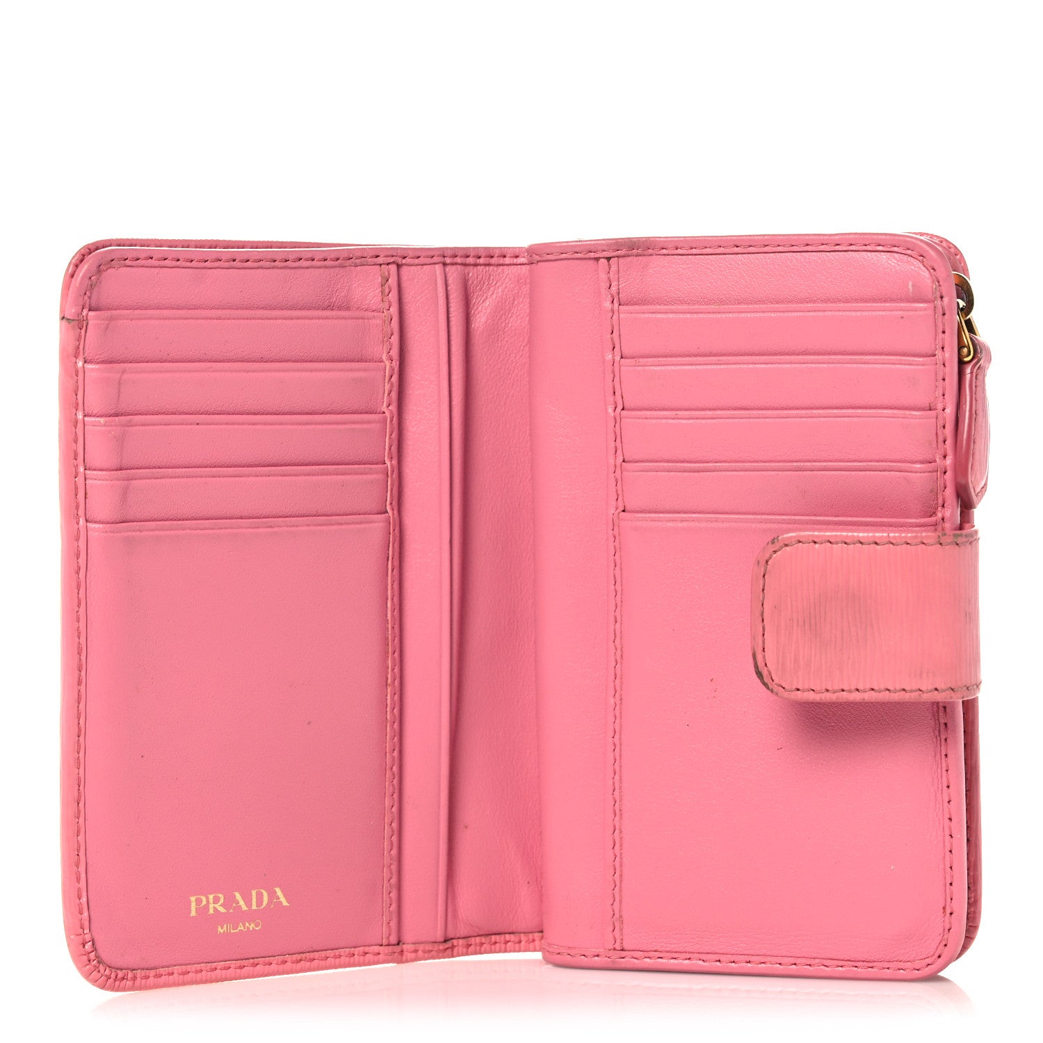 Prada Vitello Move Compact Wallet Geranio 5 of 19