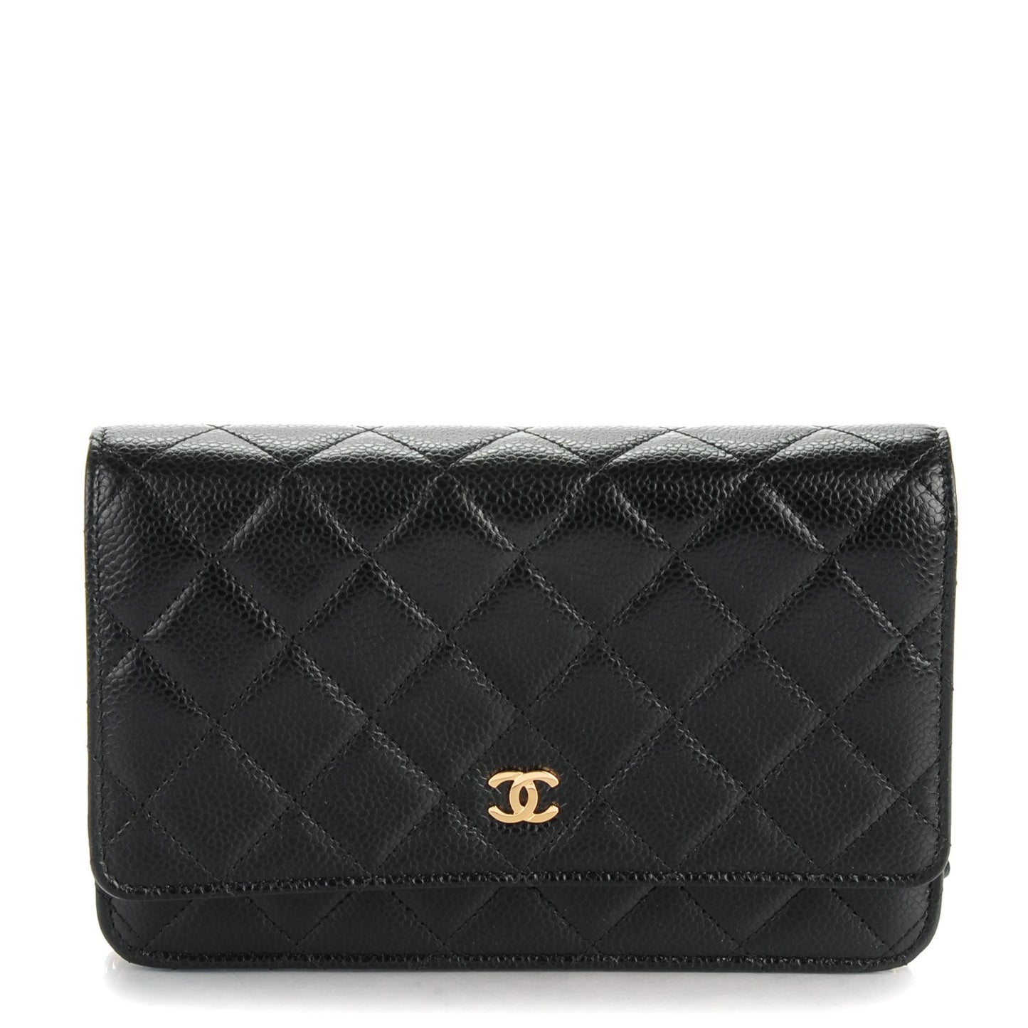 Caviar Quilted Wallet On Chain WOC Black
