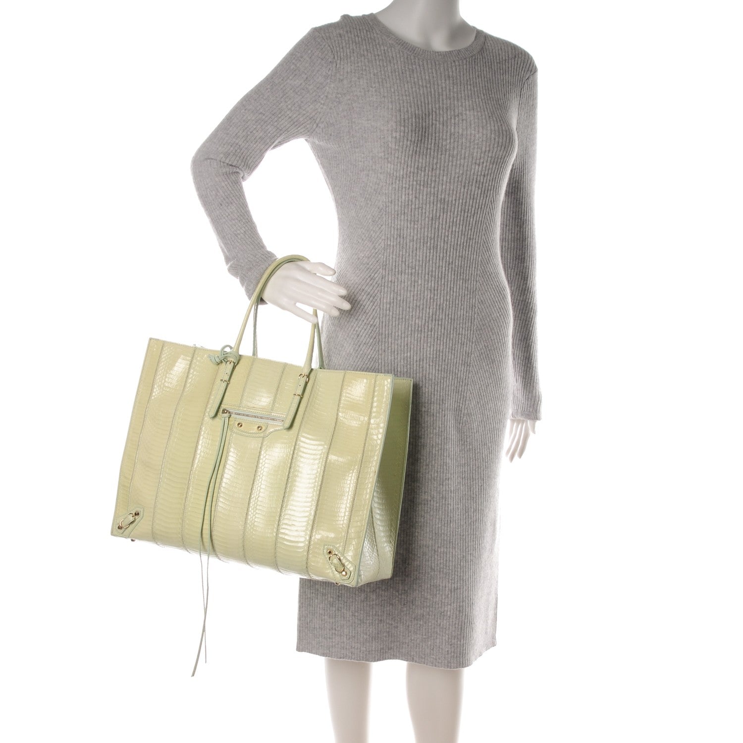 Balenciaga Python Papier A4 Tote Vert 2 of 9