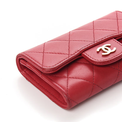 Chanel Lambskin Quilted Flap Card Holder Dark Pink 8 of 10