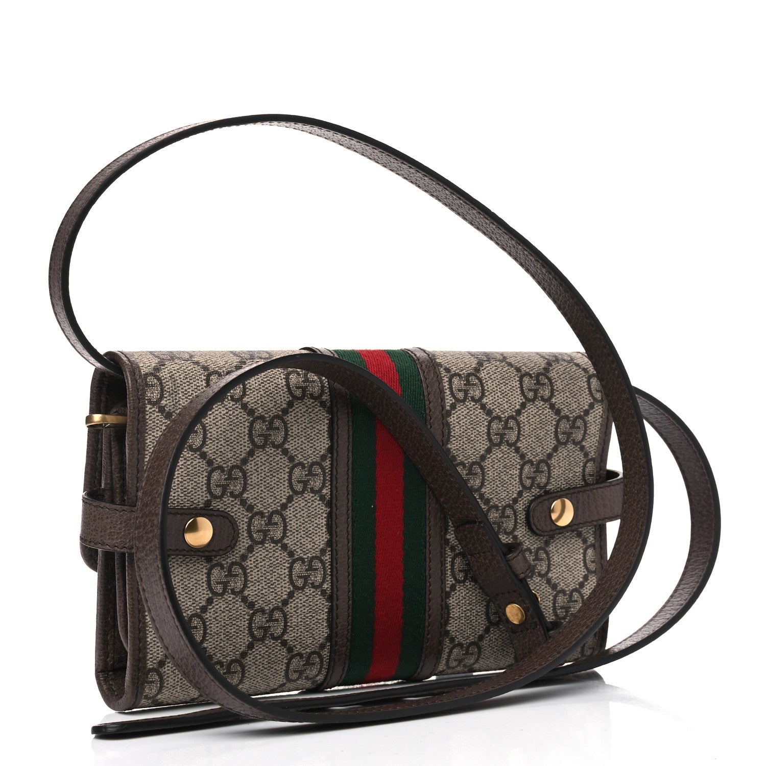 Gucci GG Supreme Monogram Web Ophidia Crossbody Wallet Beige New Acero 2 of 5