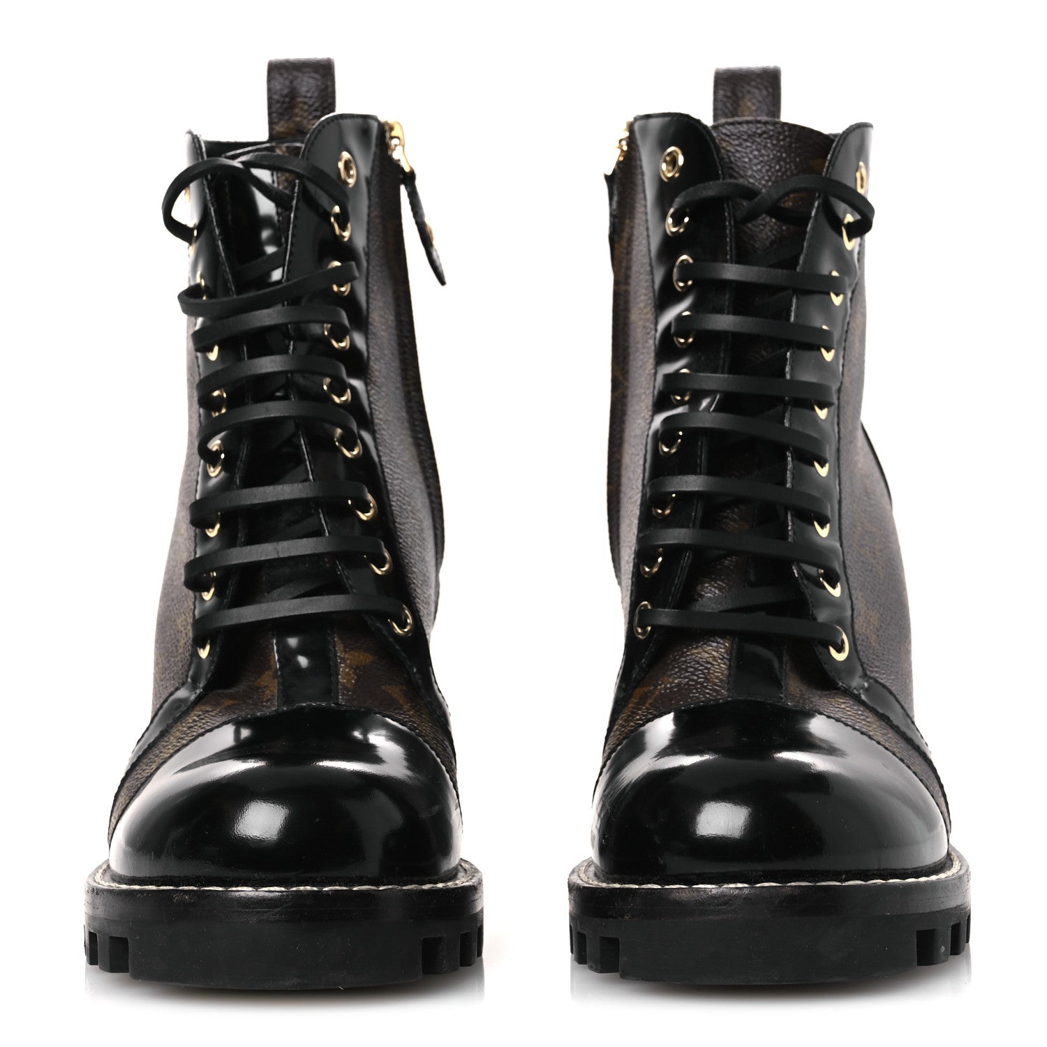 Louis Vuitton Patent Calfskin Monogram Star Trail Ankle Boots 40 Black 3 of 12