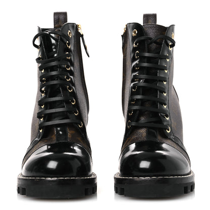 Louis Vuitton Patent Calfskin Monogram Star Trail Ankle Boots 40 Black 3 of 12