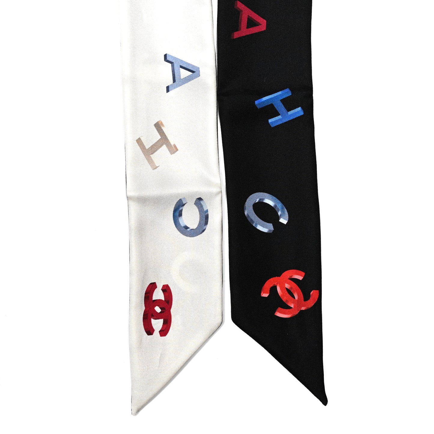 Silk CC Slim Bandeau Scarf Multicolor