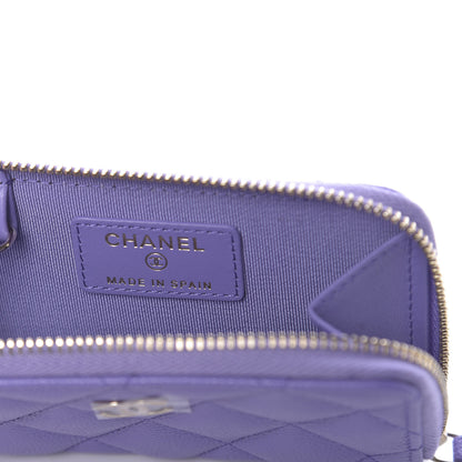 Chanel Caviar Quilted Zipped Key Holder Case Purple 6 of 8