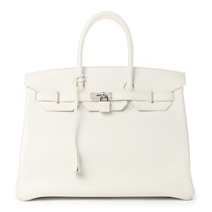 Hermes Taurillon Clemence Birkin 35 White 1 of 10