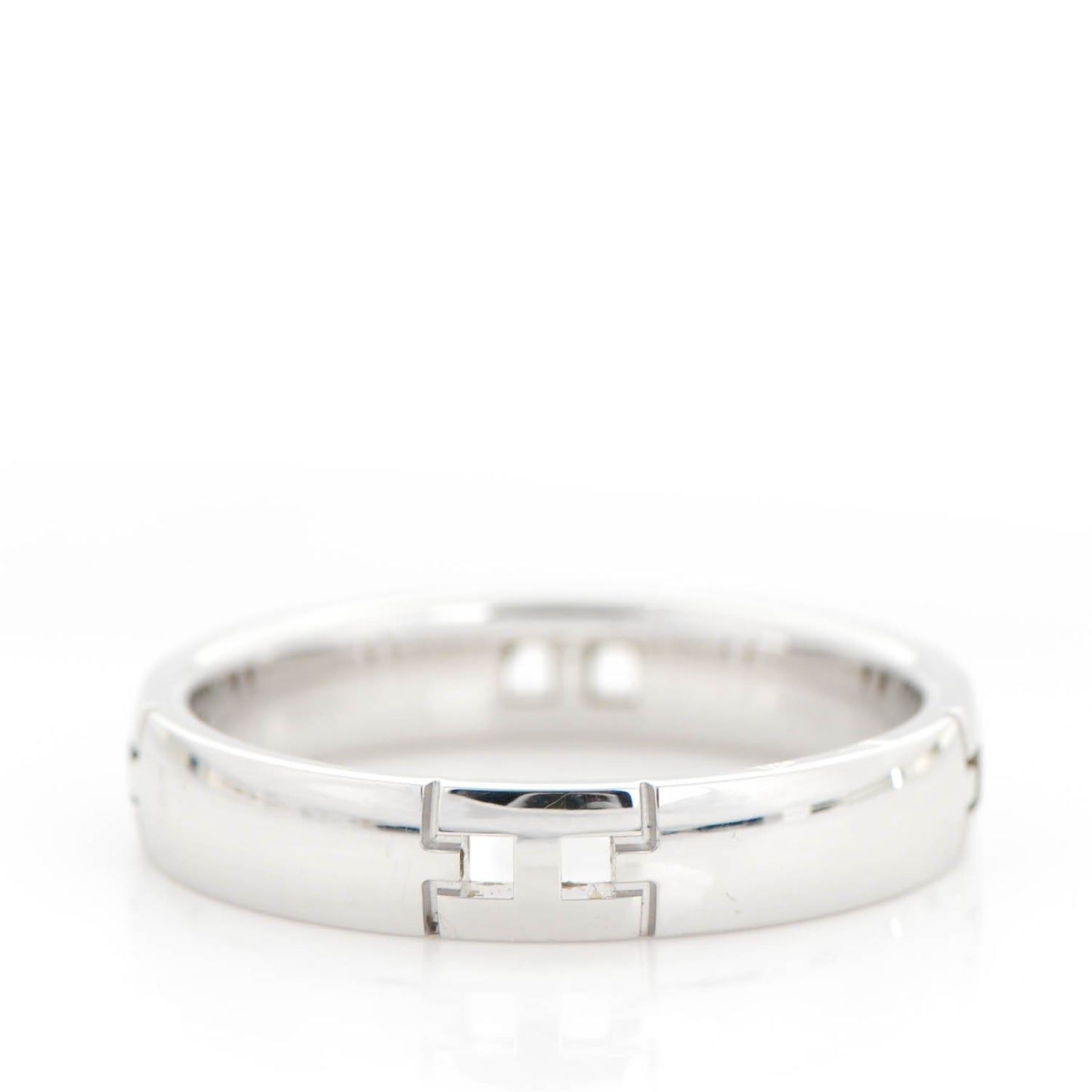 18K White Gold Hercules H Ring 51 5.5