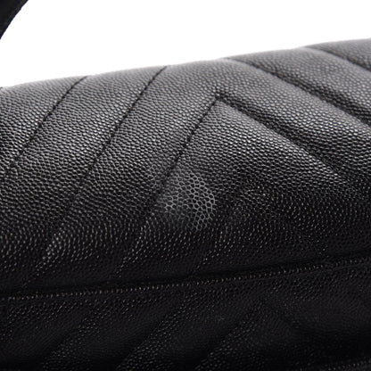 Chanel Caviar Chevron Quilted Small Coco Handle Flap So Black 8 of 10