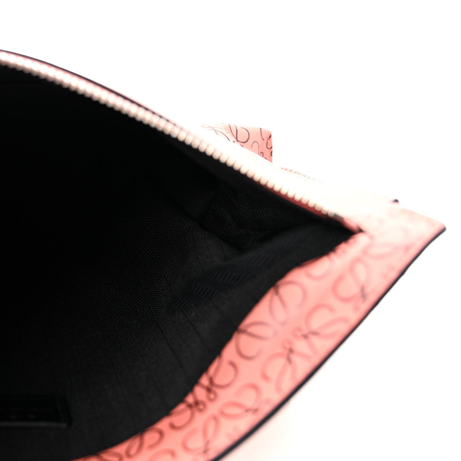 Loewe Engraved Calfskin Anagram T Pouch Pink Tulip Black 5 of 6