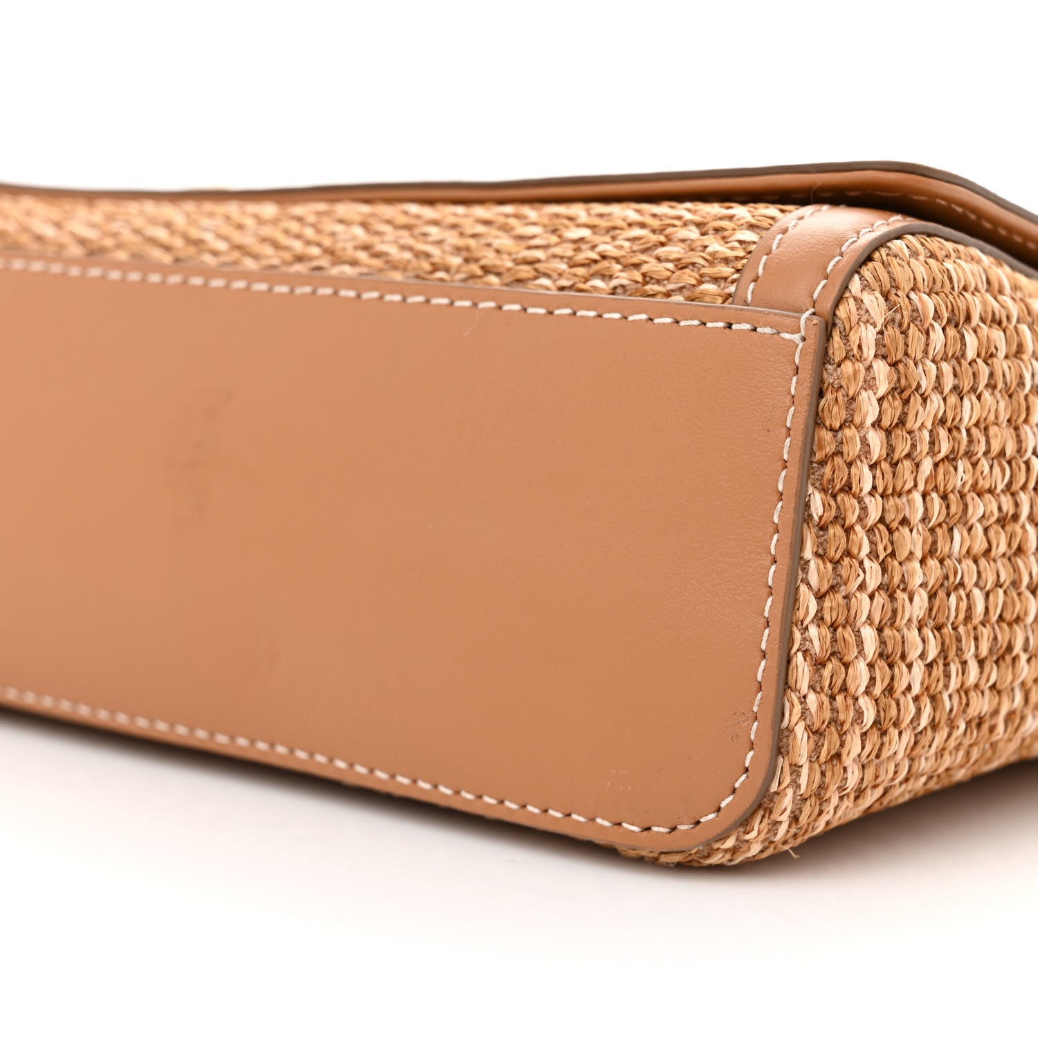 Burberry Raffia Calfskin TB Note Crossbody Bag Natural 10 of 11