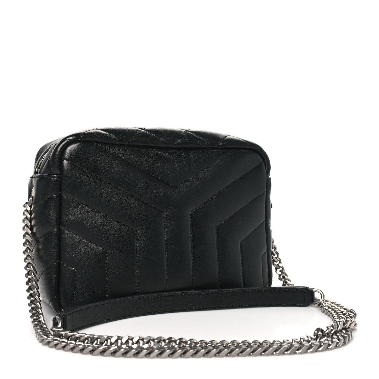 Saint Laurent Calfskin Y Quilted Monogram Small Loulou Bowling Bag Black 3 of 10