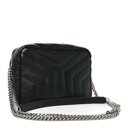 Saint Laurent Calfskin Y Quilted Monogram Small Loulou Bowling Bag Black 3 of 10