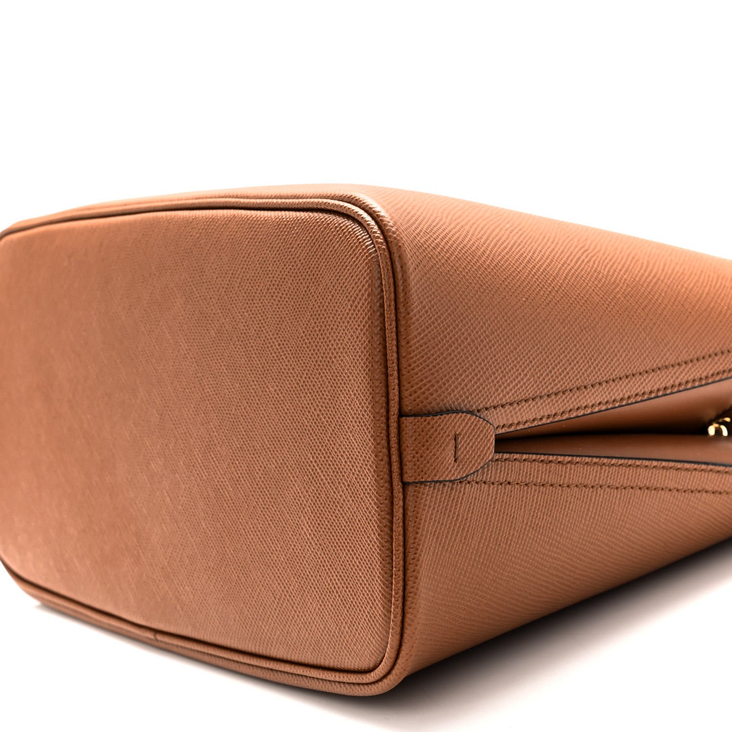 Saffiano Cuir Calfskin Matinee Tote Cognac Black
