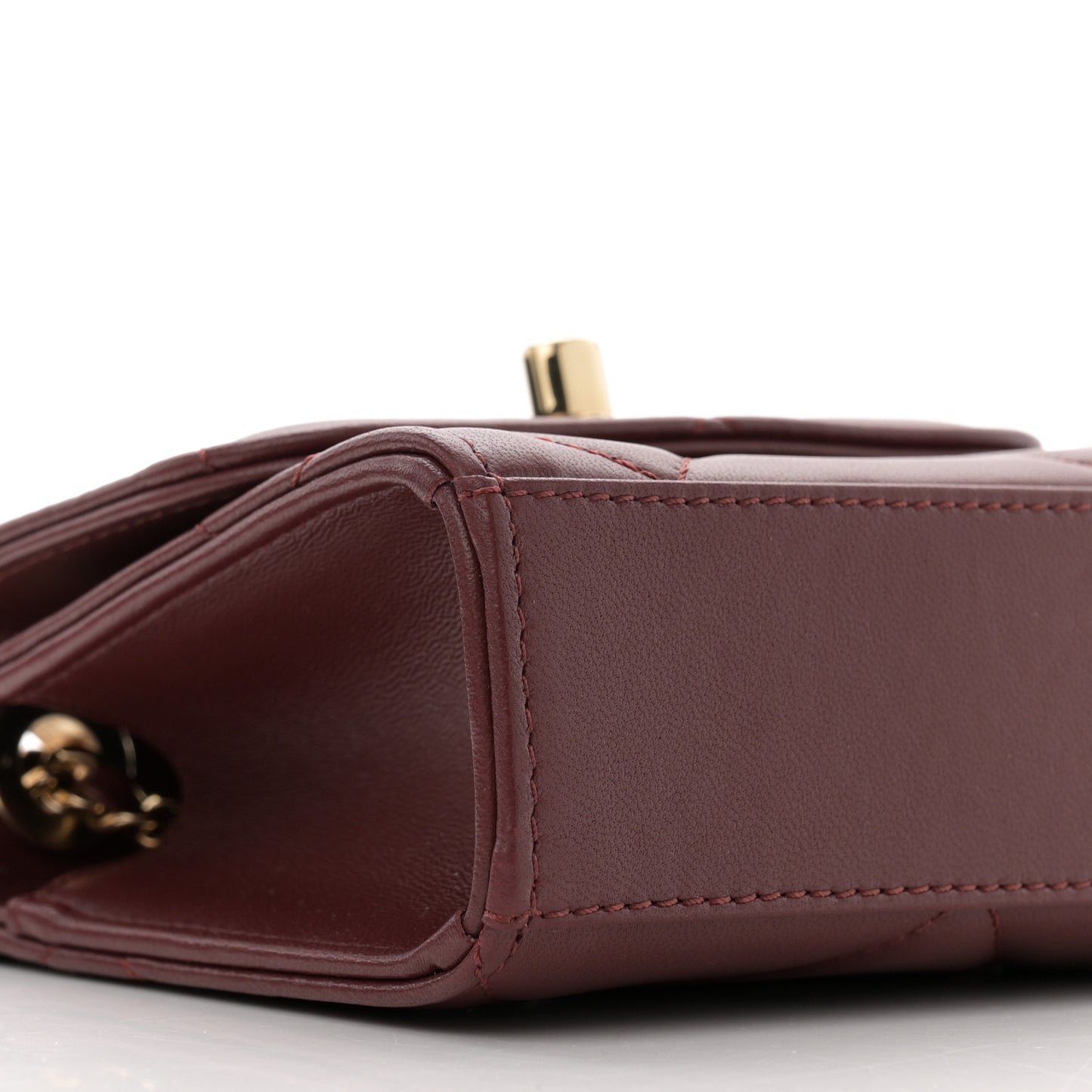 Lambskin Quilted Mini Trendy CC Clutch With Chain Burgundy