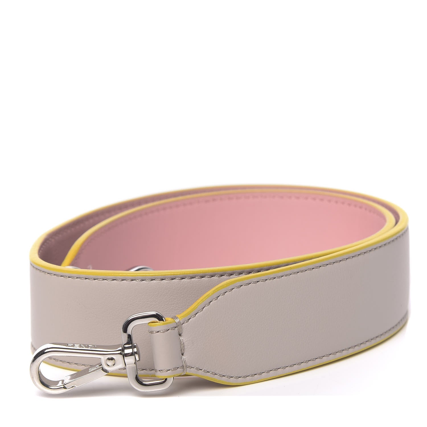 Fendi Vitello Dolce Bi-Color Strap You Grigio Polvere Bubblegum 1 of 4