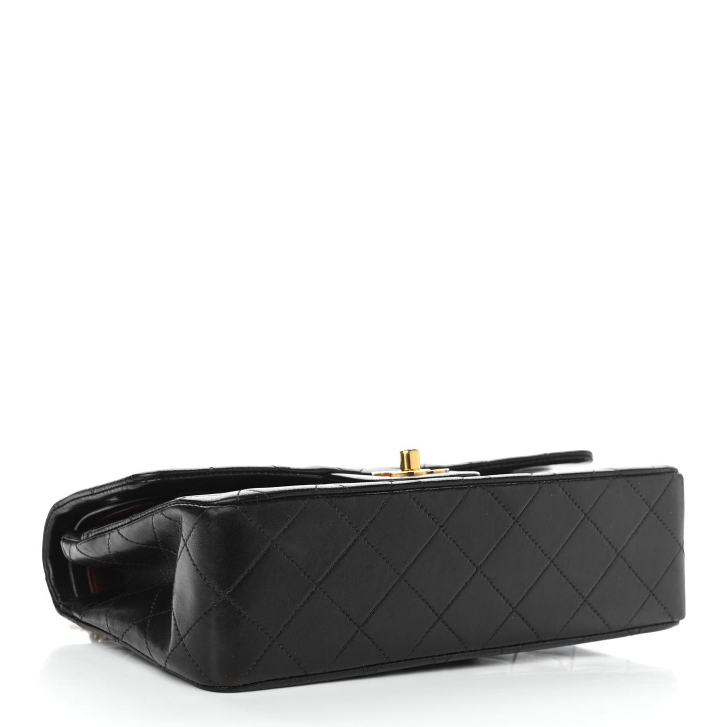 Lambskin Quilted Small Double Flap Black
