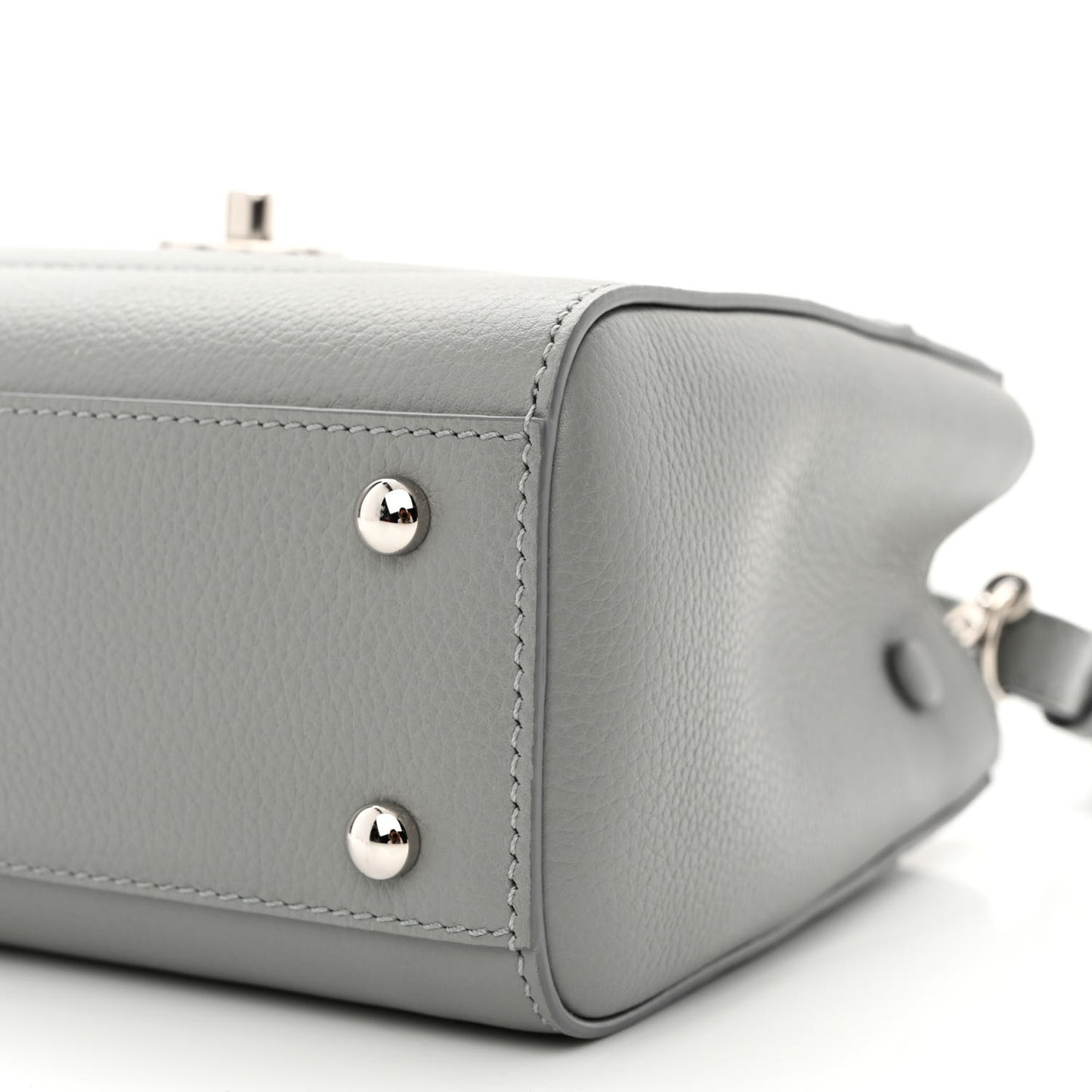 Grained Calfskin Mini Neo Executive Shopper Tote Grey
