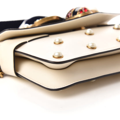 Gucci Nappa Pearl Studded Mini Queen Margaret Broadway Shoulder Bag Mystic White 6 of 10