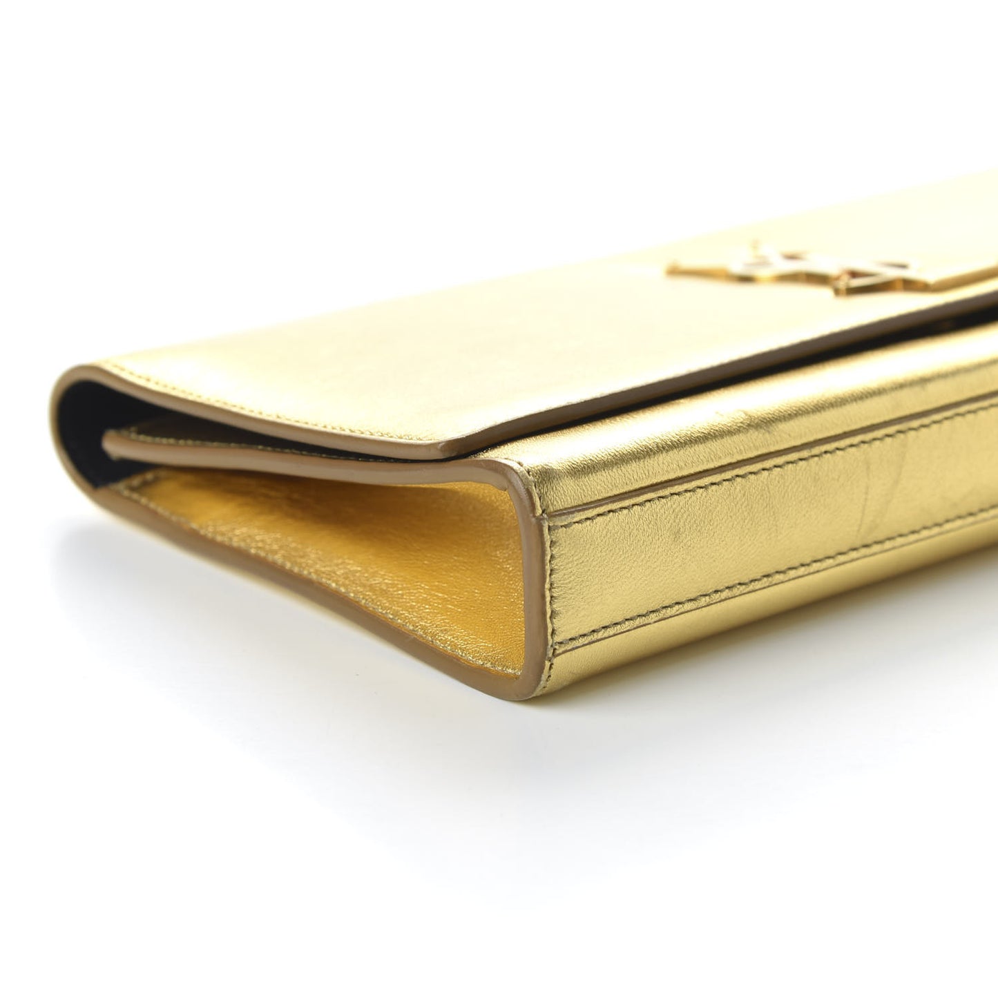 Metallic Calfskin Monogram Large Belle De Jour Clutch Gold