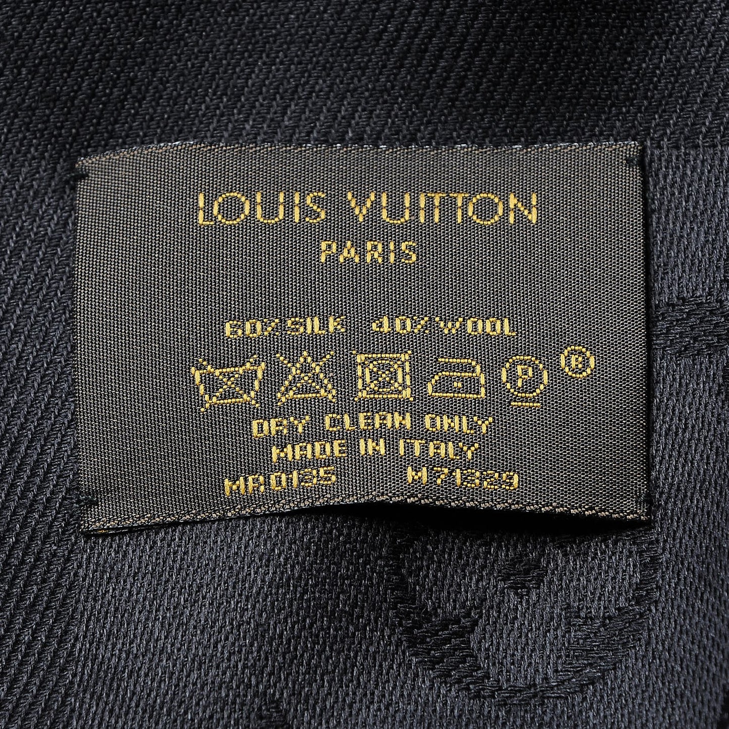 Silk Wool Monogram Shawl Black