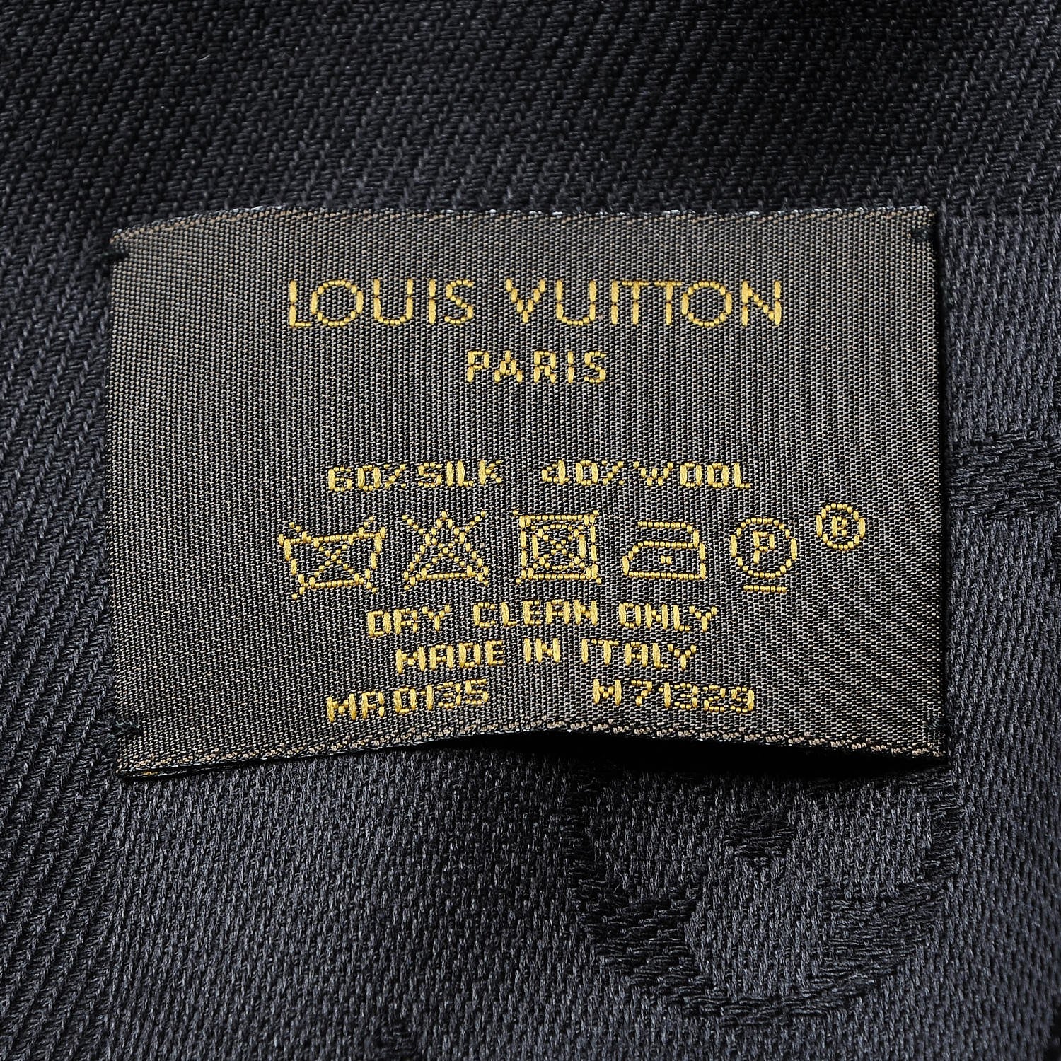 Louis Vuitton Silk Wool Monogram Shawl Black 5 of 5