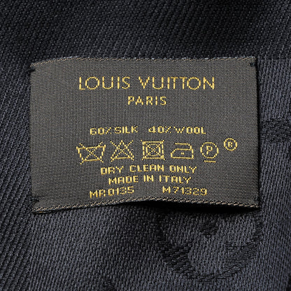 Louis Vuitton Silk Wool Monogram Shawl Black 5 of 5