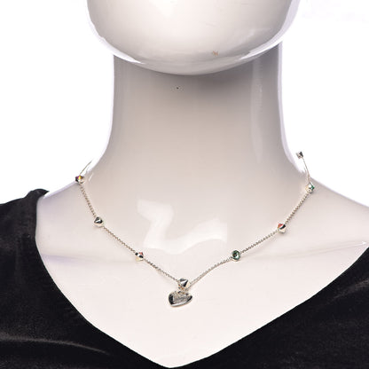 Gucci Sterling Silver Crystal Blind For Love Pendant Necklace 2 of 6