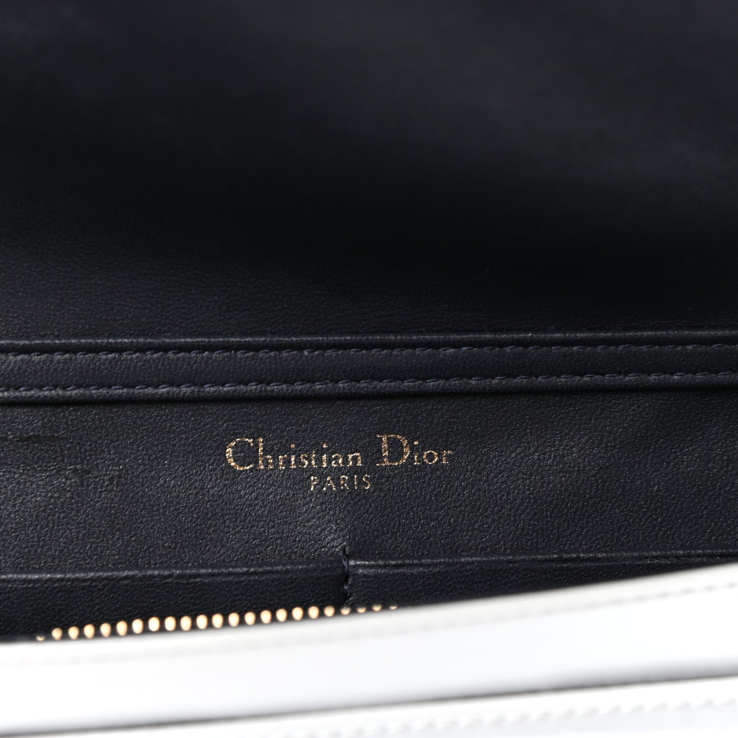 Patent Micro-Cannage Diorama Wallet on Chain Pouch White