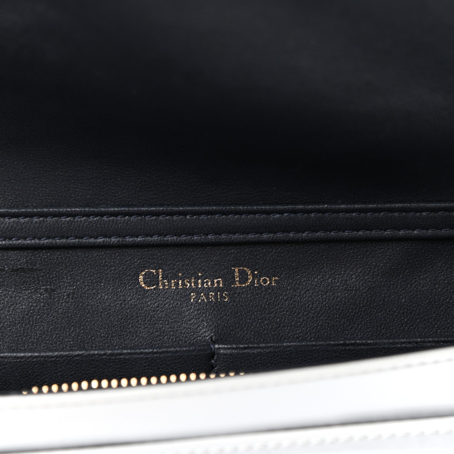 Christian Dior Patent Micro-Cannage Diorama Wallet on Chain Pouch White 6 of 9