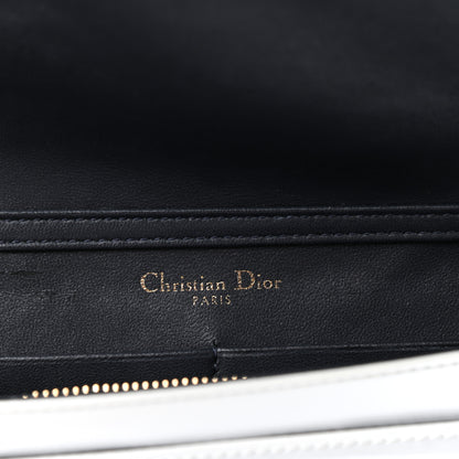 Christian Dior Patent Micro-Cannage Diorama Wallet on Chain Pouch White 6 of 9