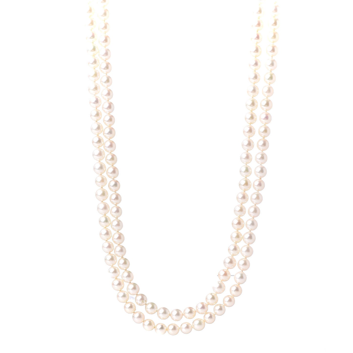 18K Yellow Gold Akoya Pearl 6-6.5mm Necklace 54"