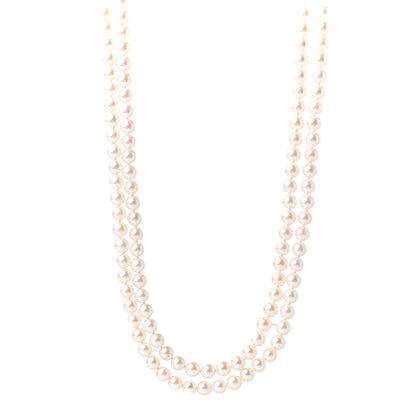 Mikimoto 18K Yellow Gold Akoya Pearl 6-6.5mm Necklace 54" 1 of 7